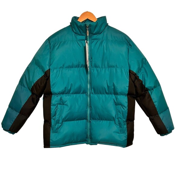 i5 Apparel Women's Puffer Coat Green Teal Black Size Large Insulated - Picture 1 of 9